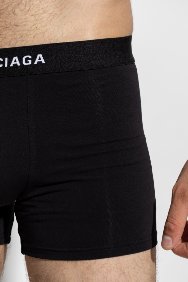 BALENCIAGA Logo Boxer Brief ブラック Balenciaga Logo Boxer Briefs In Black/Black - 60% Off